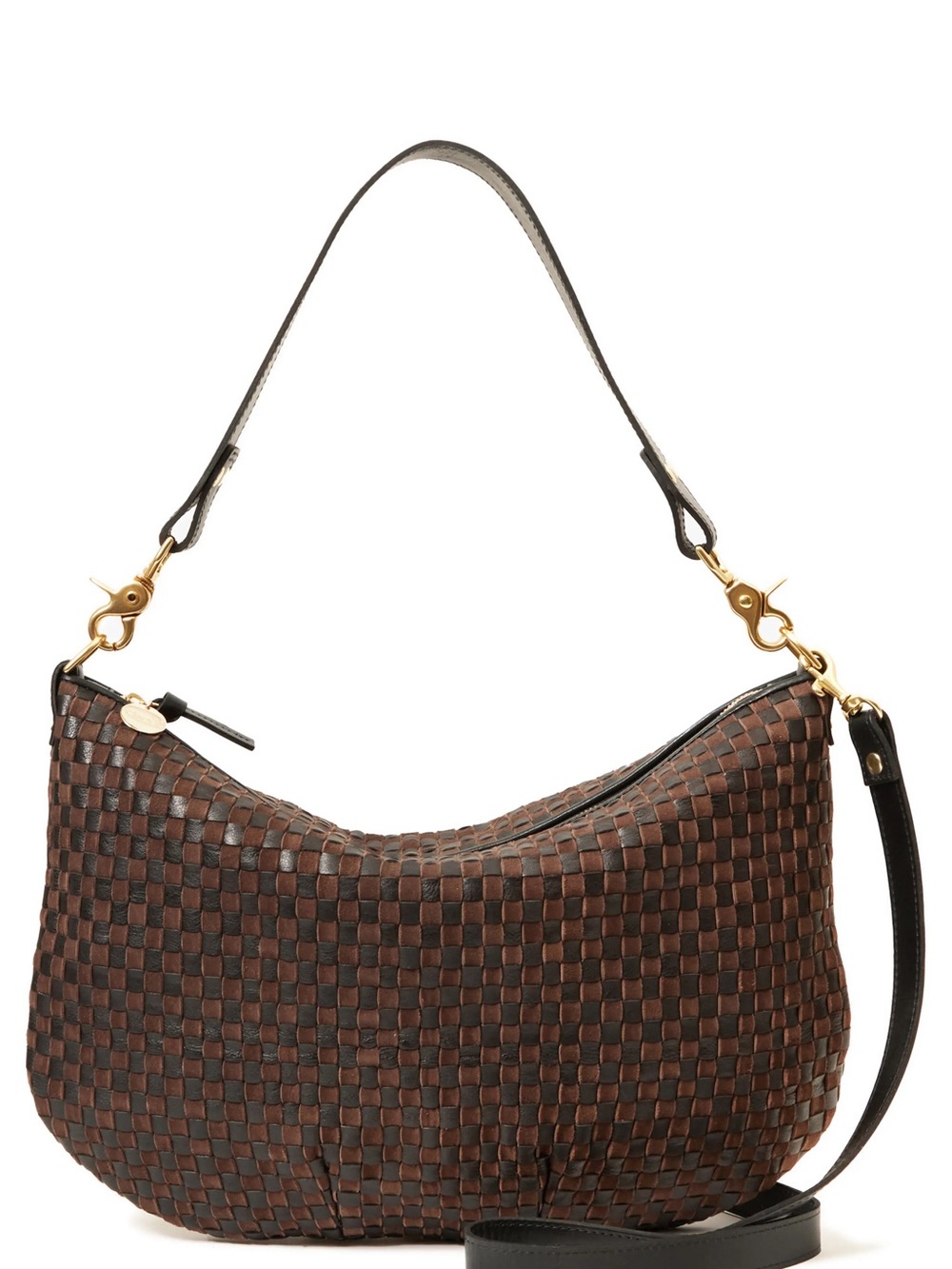 Clare V. Brown and Black Checkered Moyen Messenger Bag NWT
